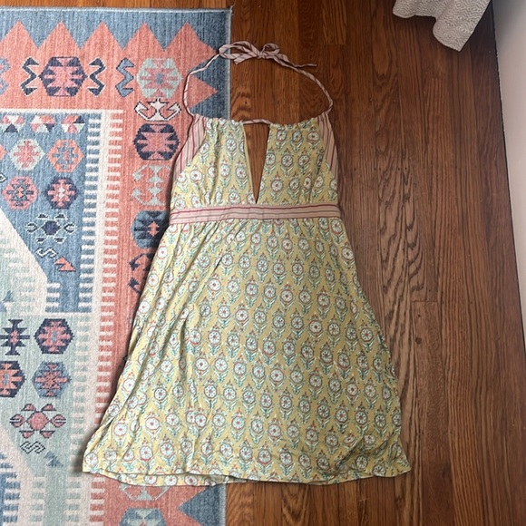 Free People Dresses & Skirts - Free People Yellow and Pink Mini Dress